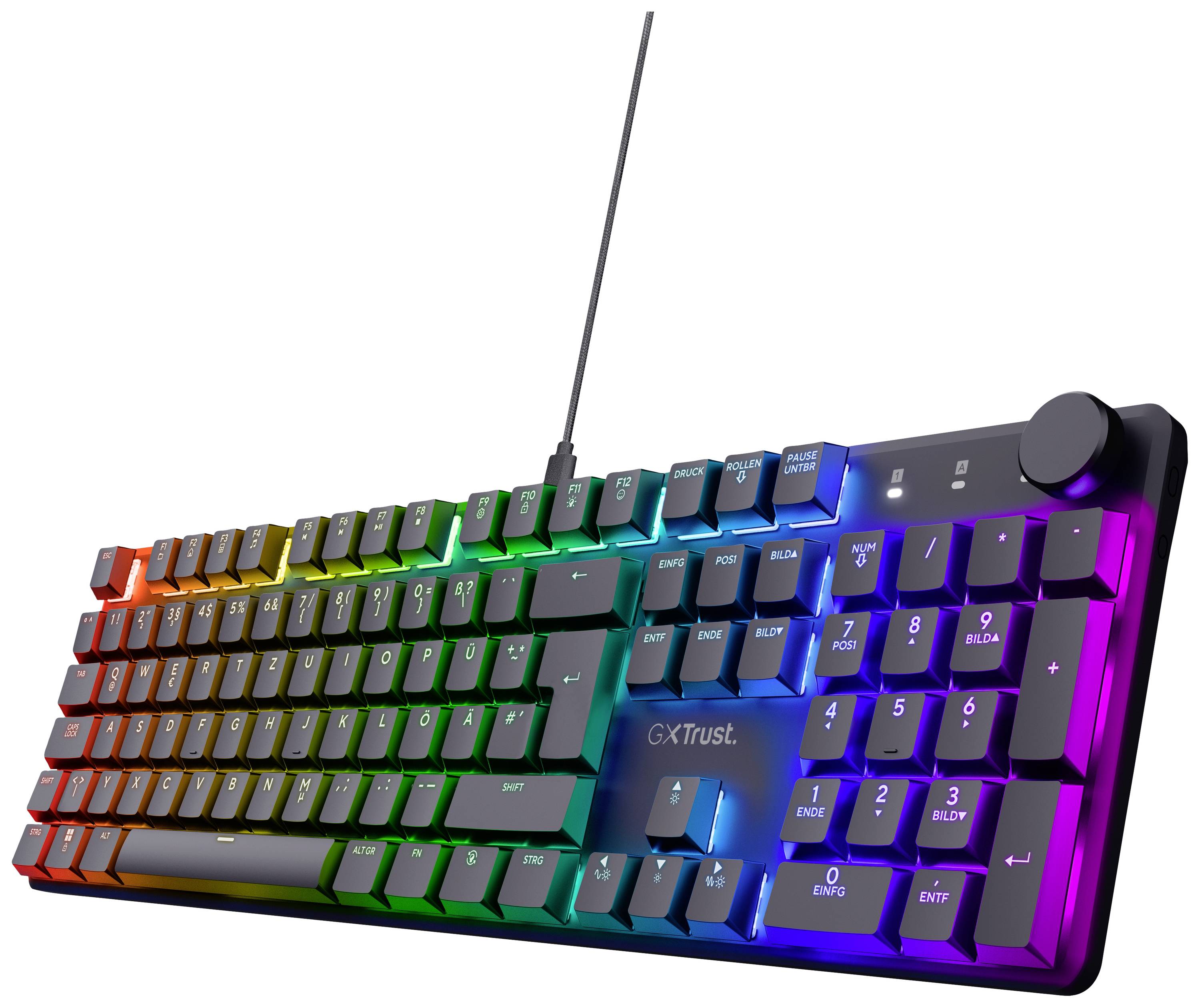 Trust GXT866 TORIX MECHANICAL Kabelgebunden Gaming-Tastatur Deutsch, QWERTZ Schwarz Beleuchtet