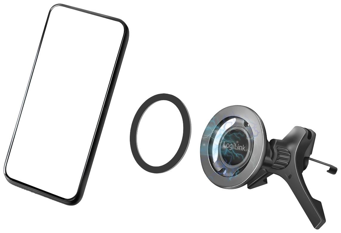 LogiLink AA0167 Lüftungsgitter Handy-Kfz-Halterung 360° drehbar, Magnetbefestigung