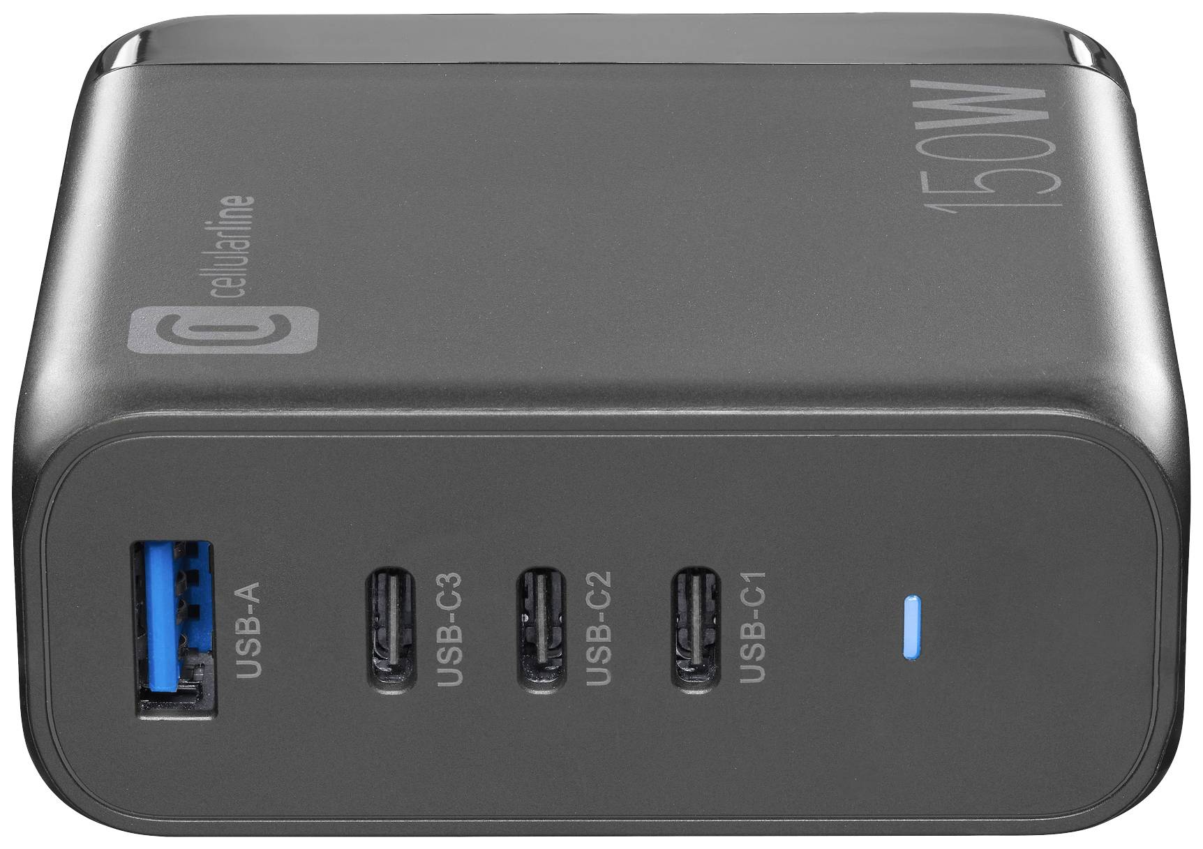 Cellularline ACHUSBGAN4PD150WK Handy Ladegerät mit Schnellladefunktion Schwarz