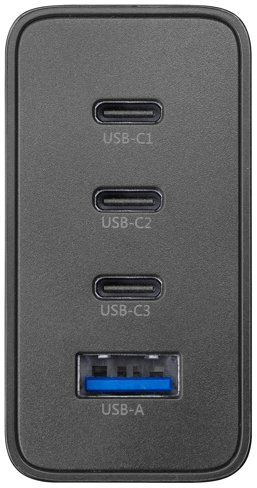 Cellularline ACHUSBGAN4WAL100WK Handy Ladegerät mit Schnellladefunktion Schwarz