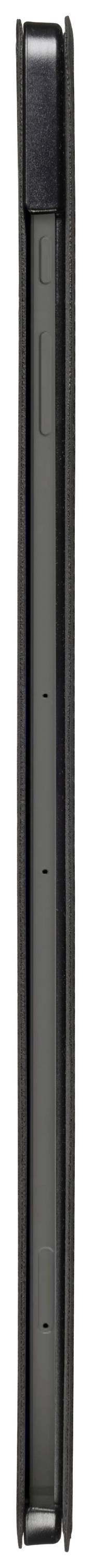 Schwarzer stabförmiger Gegenstand, vertikal ausgerichtet, vor weißem Hintergrund.