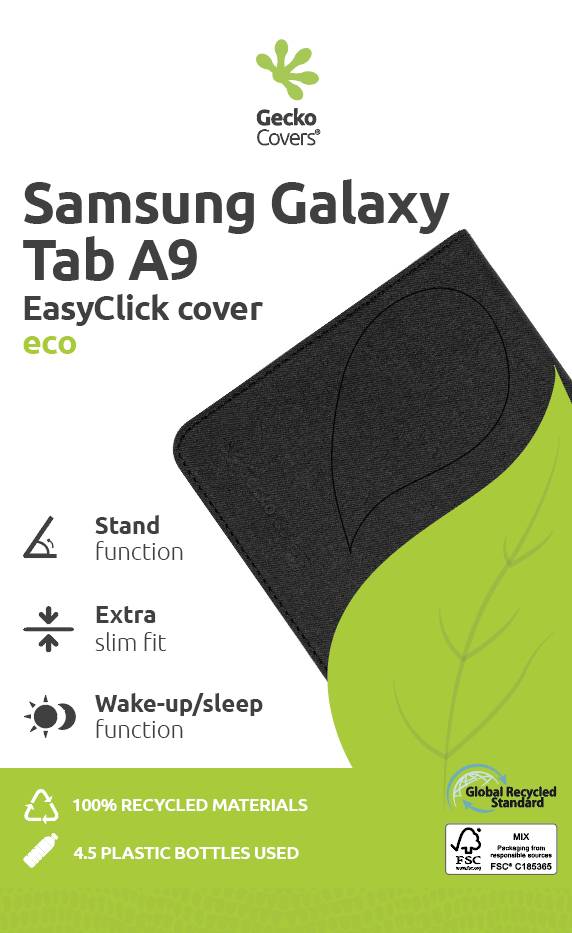 Gecko Covers V11T69C1 iPad Cover / Tasche Samsung Galaxy Tab A9 22,1 cm (8,7") Back Cover Schwarz