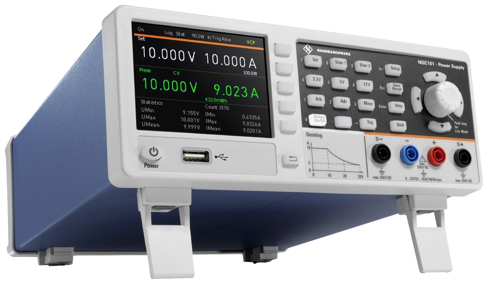 Rohde & Schwarz R&S®NGC101 Labornetzgerät, einstellbar 32V (max.) 10A (max.) 100W Anzahl Ausgänge 1 x