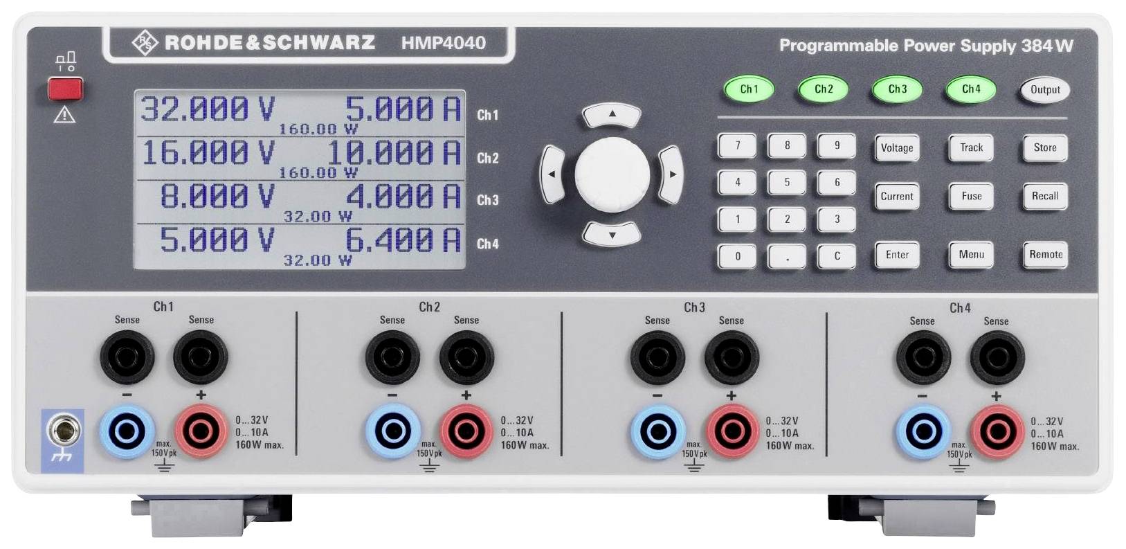 Rohde & Schwarz R&S®HMP4040COM Labornetzgerät, einstellbar 32 V (max.) 10 A (max.) 384 W fernsteuer