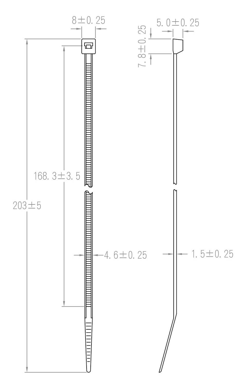 TRU COMPONENTS TC-12523668 Kabelbinder 200mm 4.6mm Schwarz 100St.