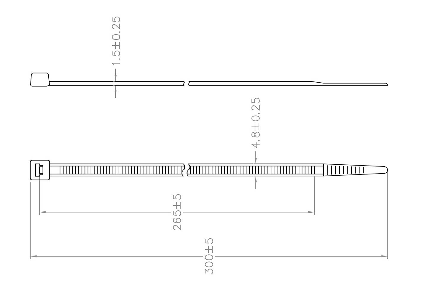 TRU COMPONENTS TC-12523700 Kabelbinder 300mm 4.8mm Schwarz Kälteresistenz 100St.