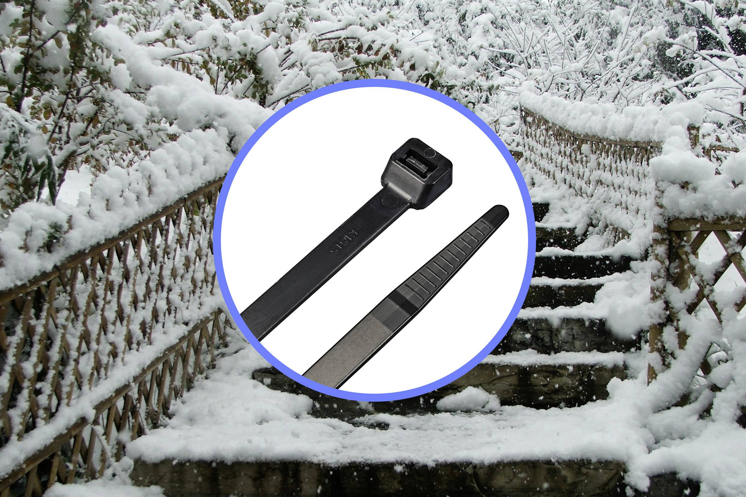 TRU COMPONENTS TC-12523704 Kabelbinder 380mm 7.6mm Schwarz Kälteresistenz 100St.