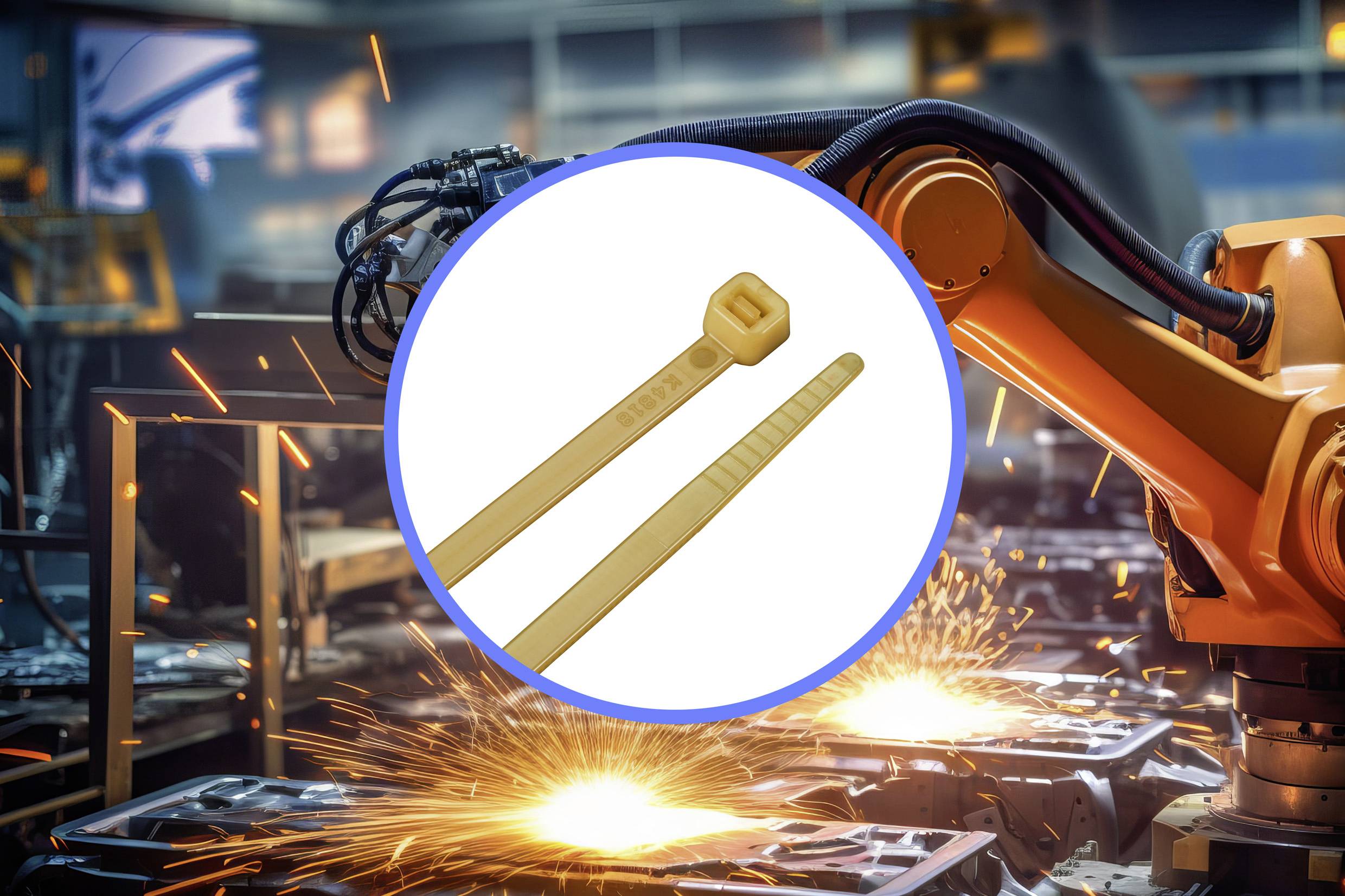 TRU COMPONENTS TC-12523712 Kabelbinder 300mm 4.8mm Hellbraun für Hochtemperaturanwendung 100St.