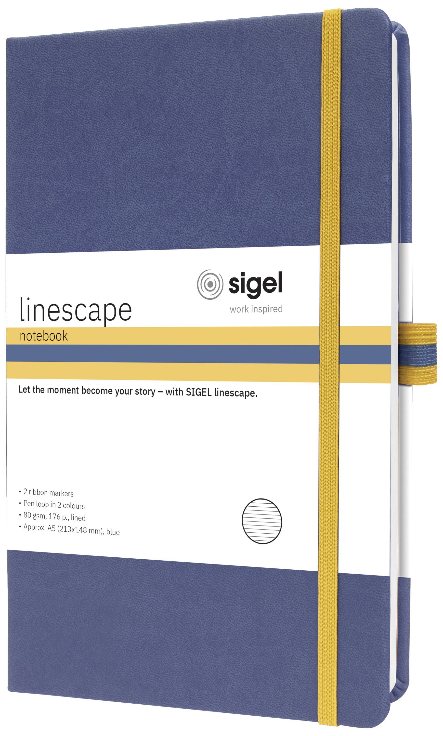 Sigel linescape LS105 Notizbuch liniert Blau Anzahl der Blätter: 88 DIN A5hoch