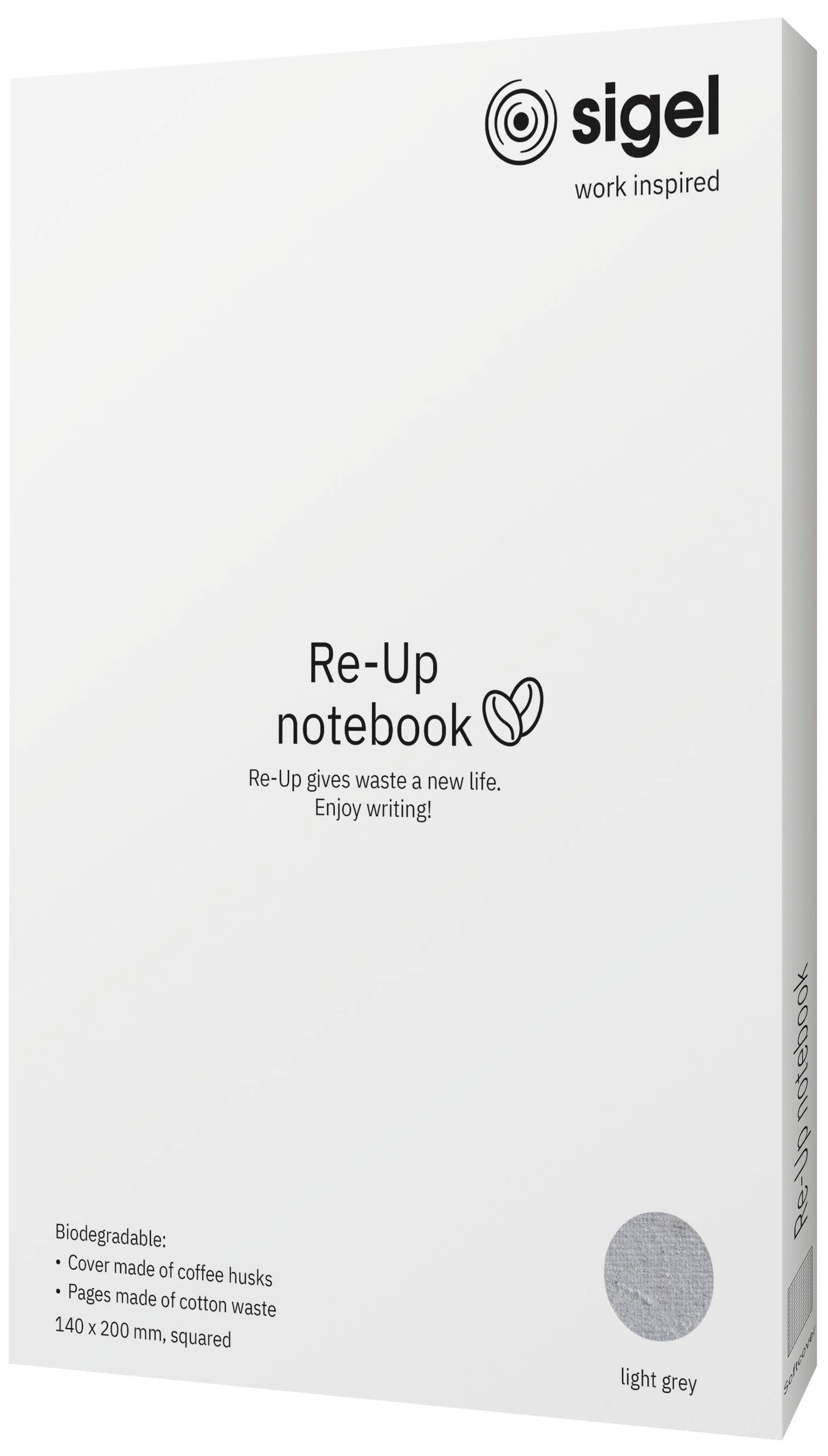 Sigel Re-Up RU100 Notizbuch kariert Hellgrau Anzahl der Blätter: 50 DIN A5 hoch