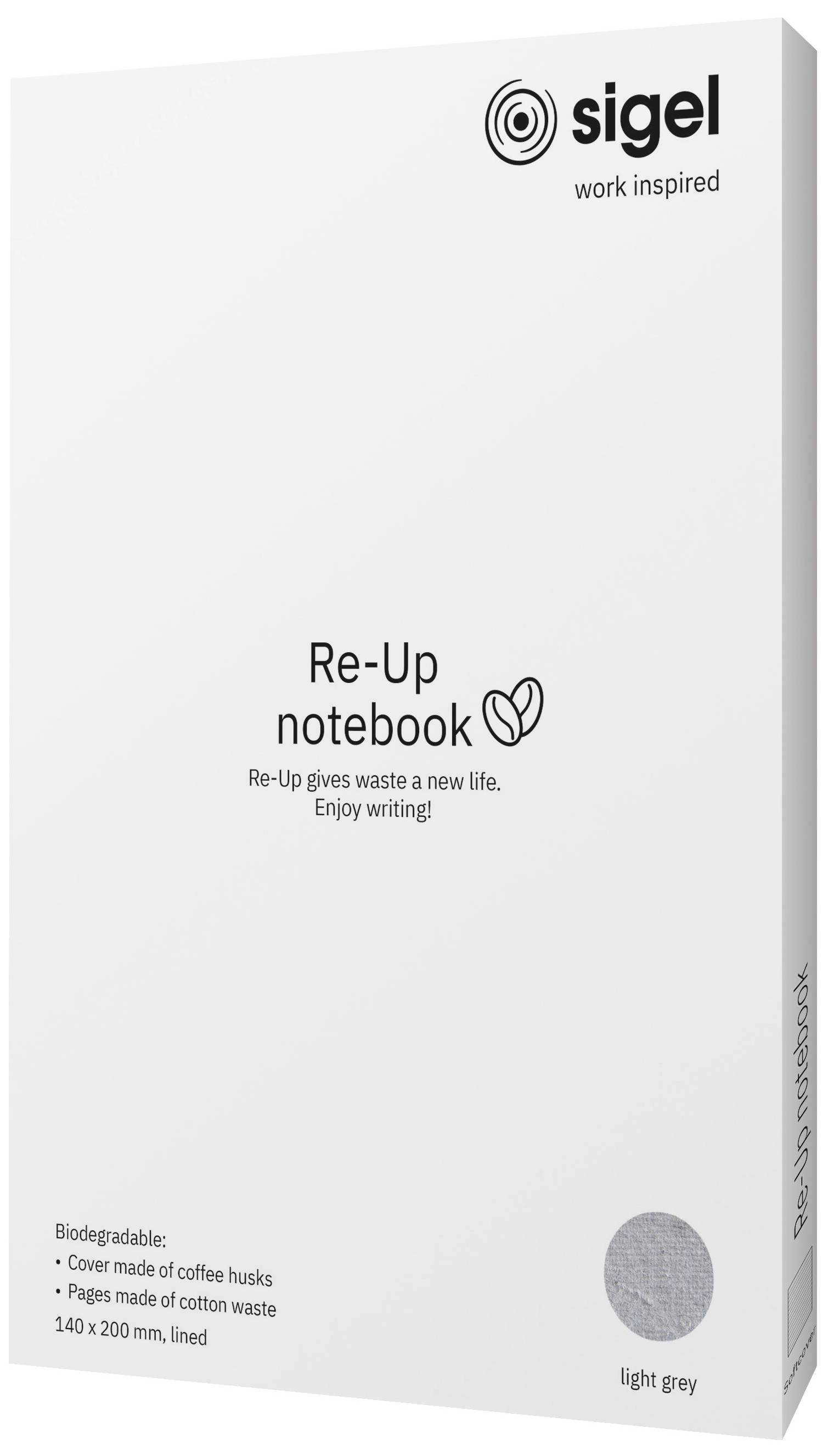 Sigel Re-Up RU101 Notizbuch liniert Hellgrau Anzahl der Blätter: 50 DIN A5 hoch