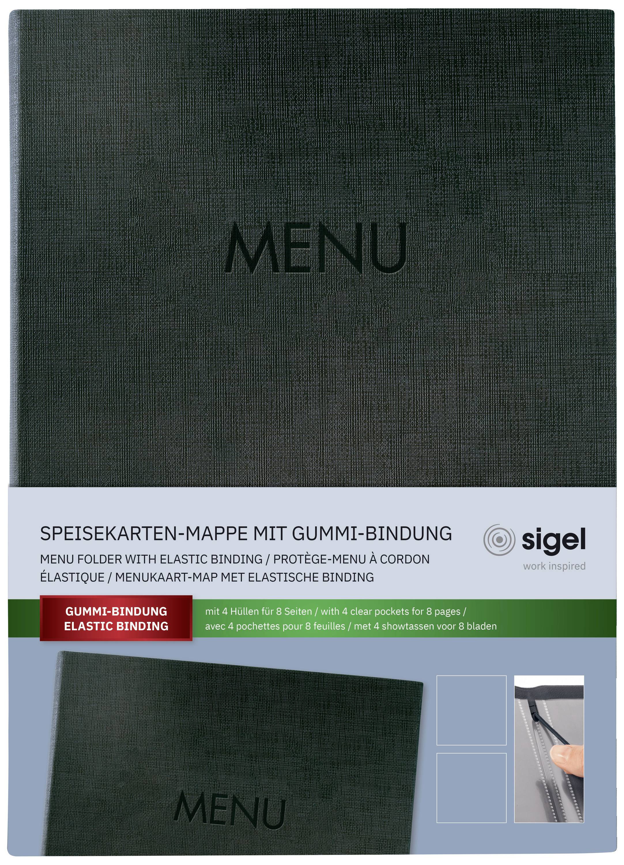 Sigel Speisekarten-Mappe SM206 Anthrazit 1 St.