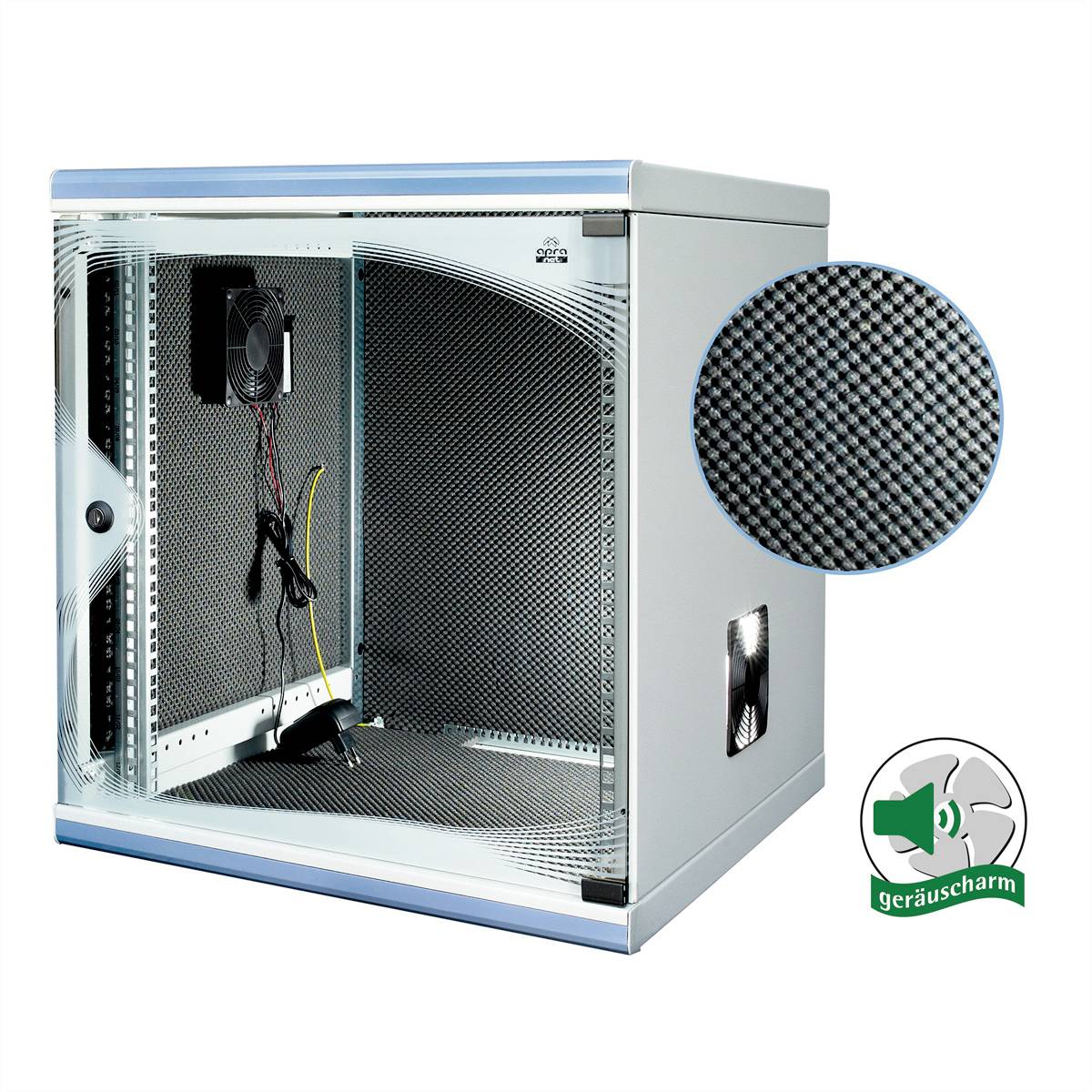 Apranet 26500960 19 Zoll 19 Zoll Netzwerkschrank 12 HE Grau