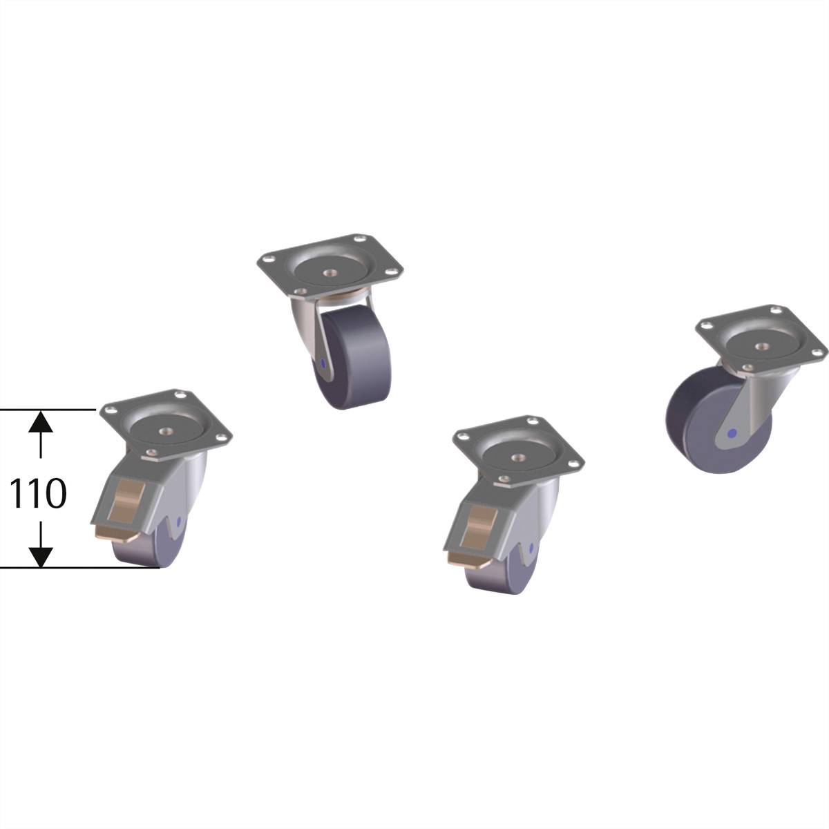 Apranet 26510316 19 Zoll Netzwerkschrank-Rollensatz