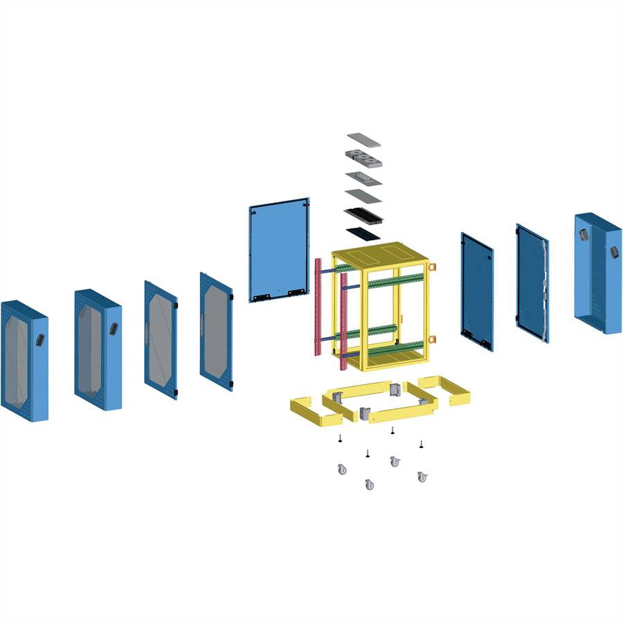 Apranet 19 Zoll Serverschrank (B x H x T) 530 x 600 x 700mm 9 HE Lichtgrau (RAL 7035)
