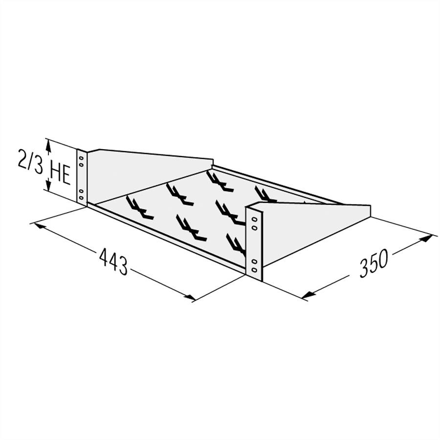 Apranet 26519202 19 Zoll Netzwerkschrank-Bodenblech 2 HE