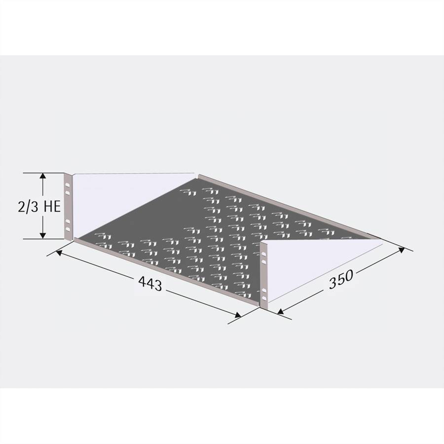 Apranet 26519202 19 Zoll Netzwerkschrank-Bodenblech 2 HE