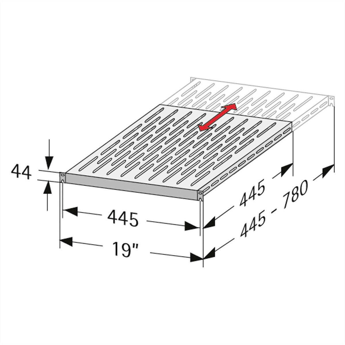 Apranet 26519210 19 Zoll Netzwerkschrank-Einschubsystem 1 HE Lichtgrau
