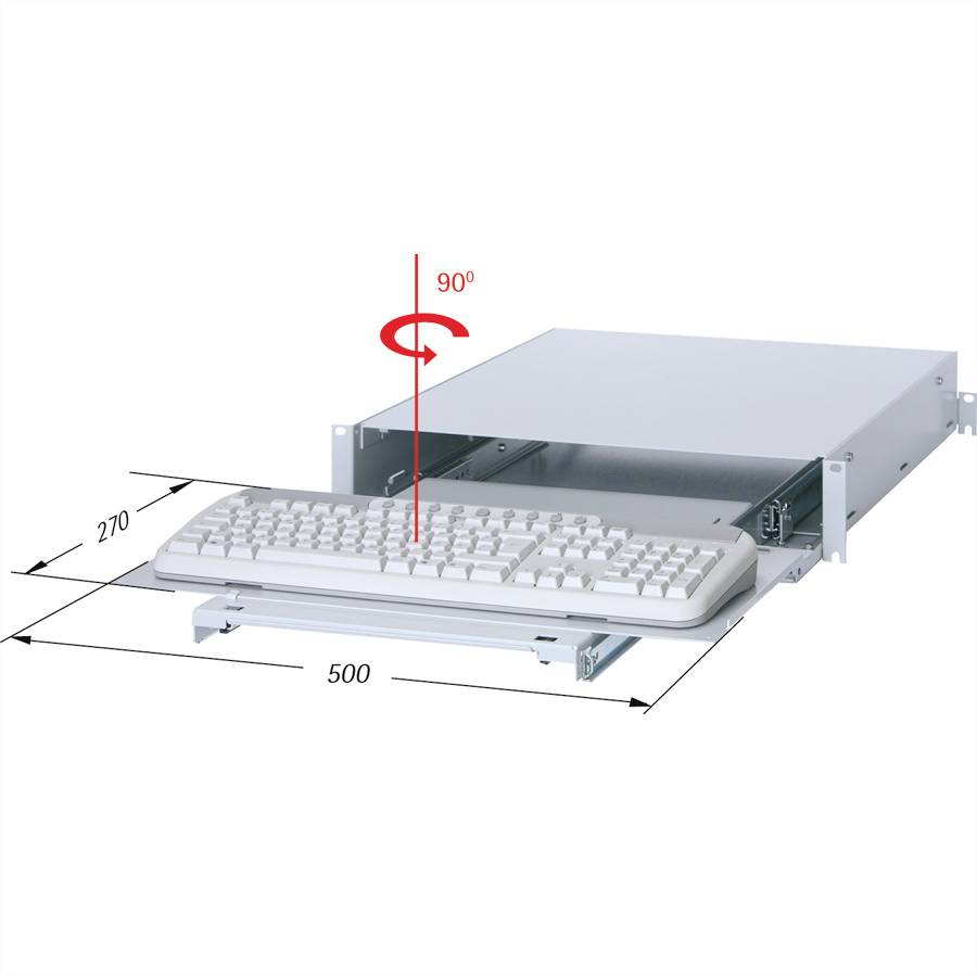 Apranet 26519242 19 Zoll Netzwerkschrank-Einschubsystem 2 HE Lichtgrau