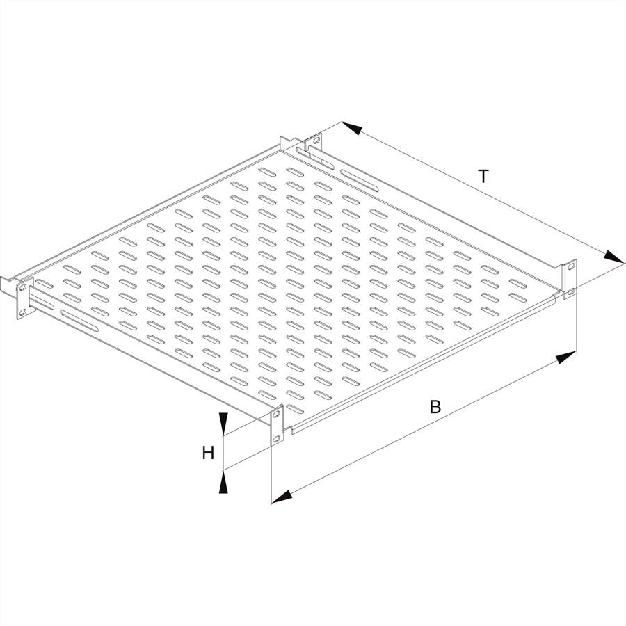 Conteg 26205045 19 Zoll Netzwerkschrank-Einschubsystem 1 HE Schwarz