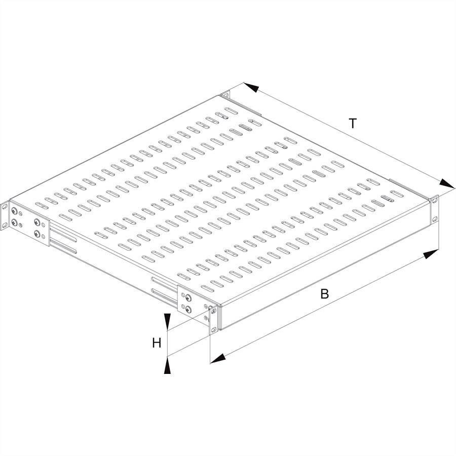 Conteg 26205063 19 Zoll Netzwerkschrank-Geräteboden Schwarz