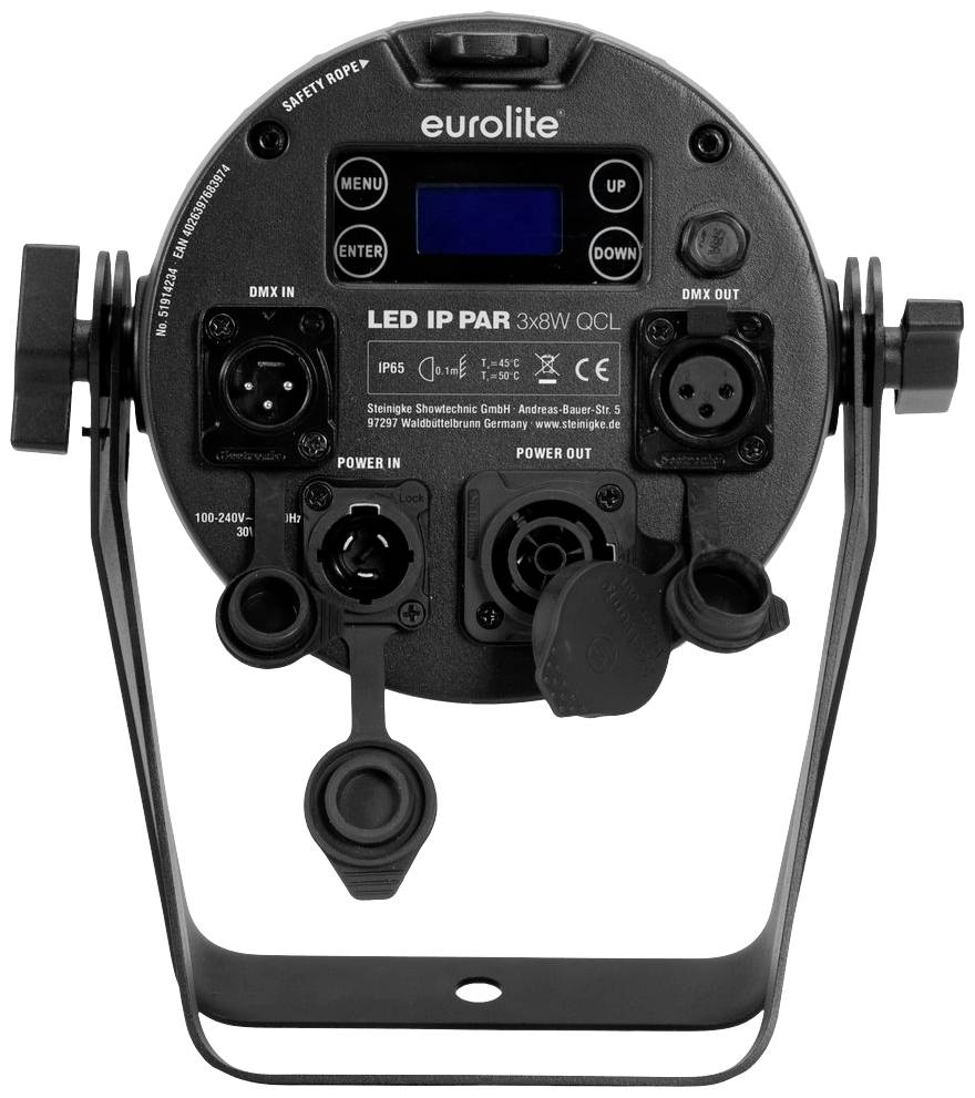 Eurolite LED IP PAR 3x8W QCL Spot DMX LED-Effektstrahler Anzahl LEDs (Details): 3 8W Schwarz