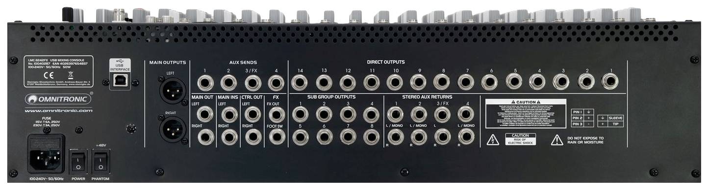 Omnitronic LMC-3242FX Konsolen-Mischpult Anzahl Kanäle:18 USB-Anschluss