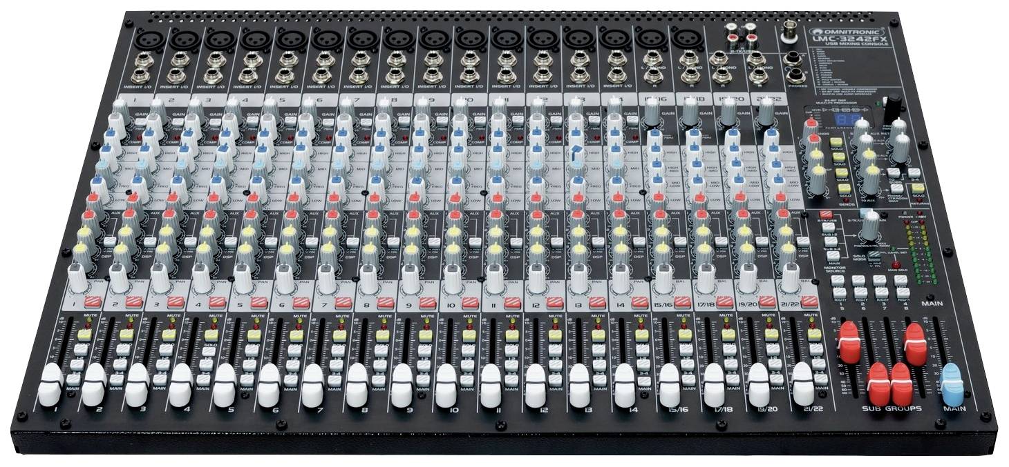 Omnitronic LMC-3242FX Konsolen-Mischpult Anzahl Kanäle:18 USB-Anschluss