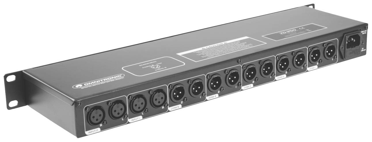 Omnitronic ZD-250B Zonen-Verteiler Schwarz