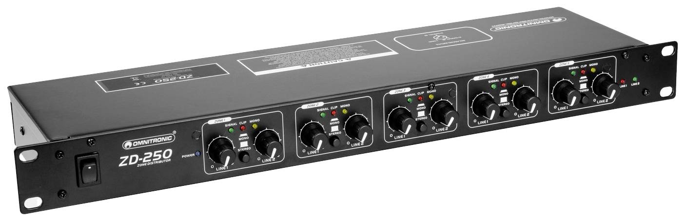 Omnitronic ZD-250B Zonen-Verteiler Schwarz
