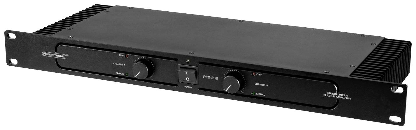 Omnitronic PKD-352 Stereo-Endstufe RMS Leistung je Kanal an 4 Ohm: 175W