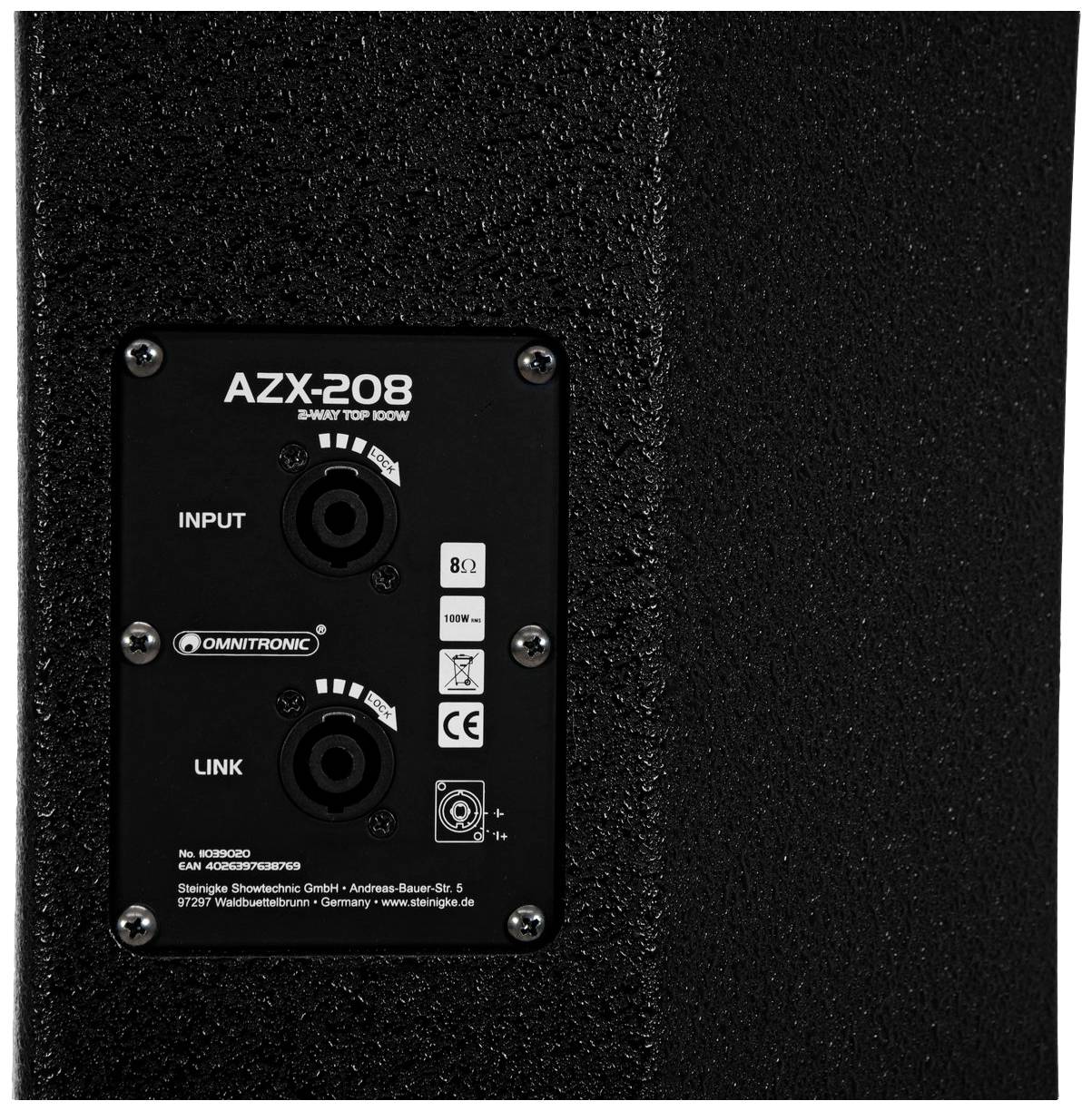 Omnitronic AZX-208 Passiver PA Lautsprecher 20cm 8 Zoll 1St.