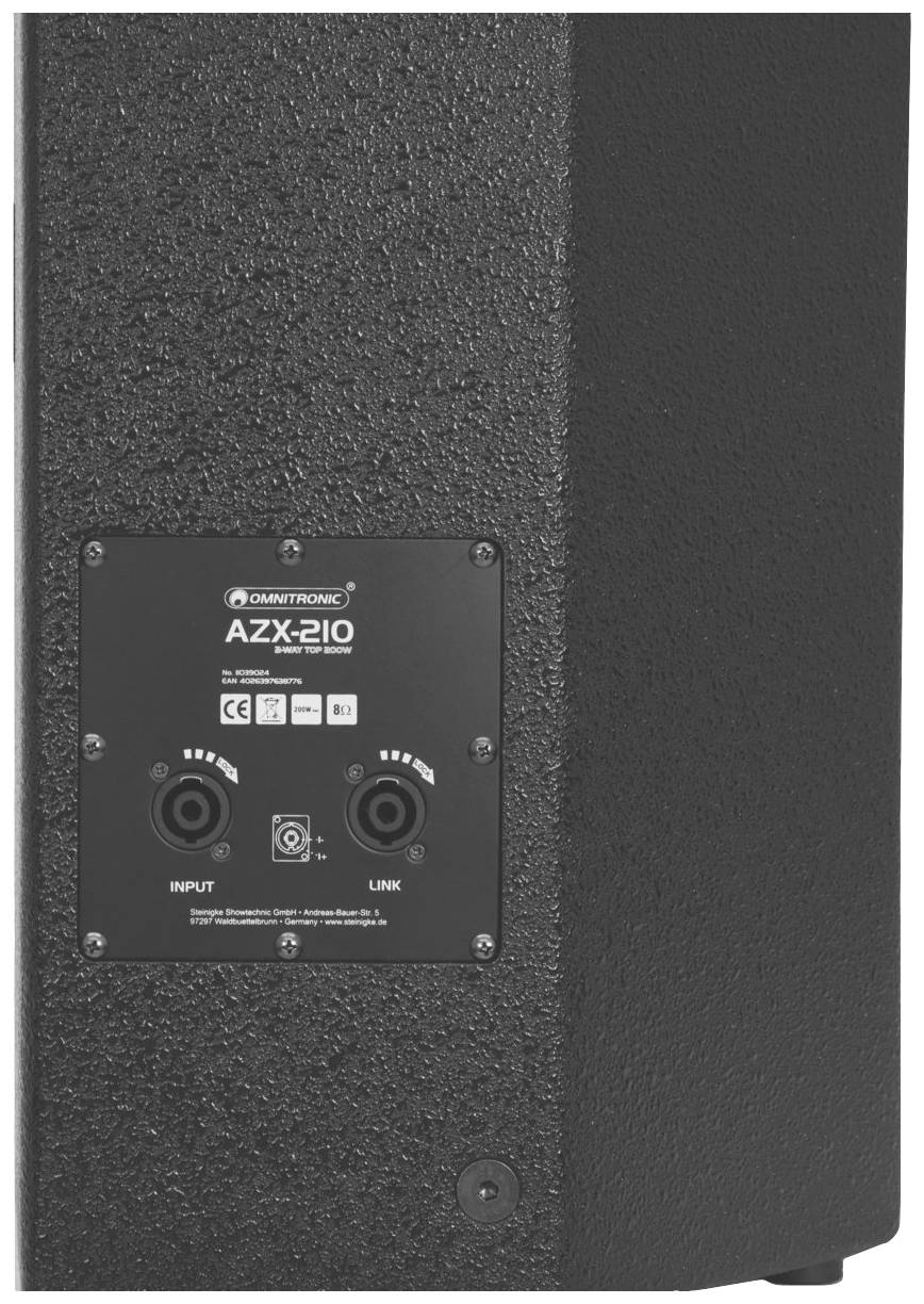 Omnitronic AZX-210 Passiver PA Lautsprecher 25.4cm 10 Zoll 1St.