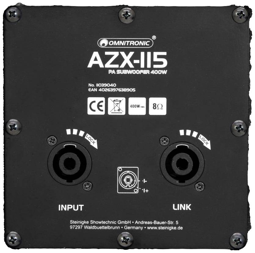 Omnitronic AZX-115 Passiver PA Subwoofer 38cm 15 Zoll 1St.