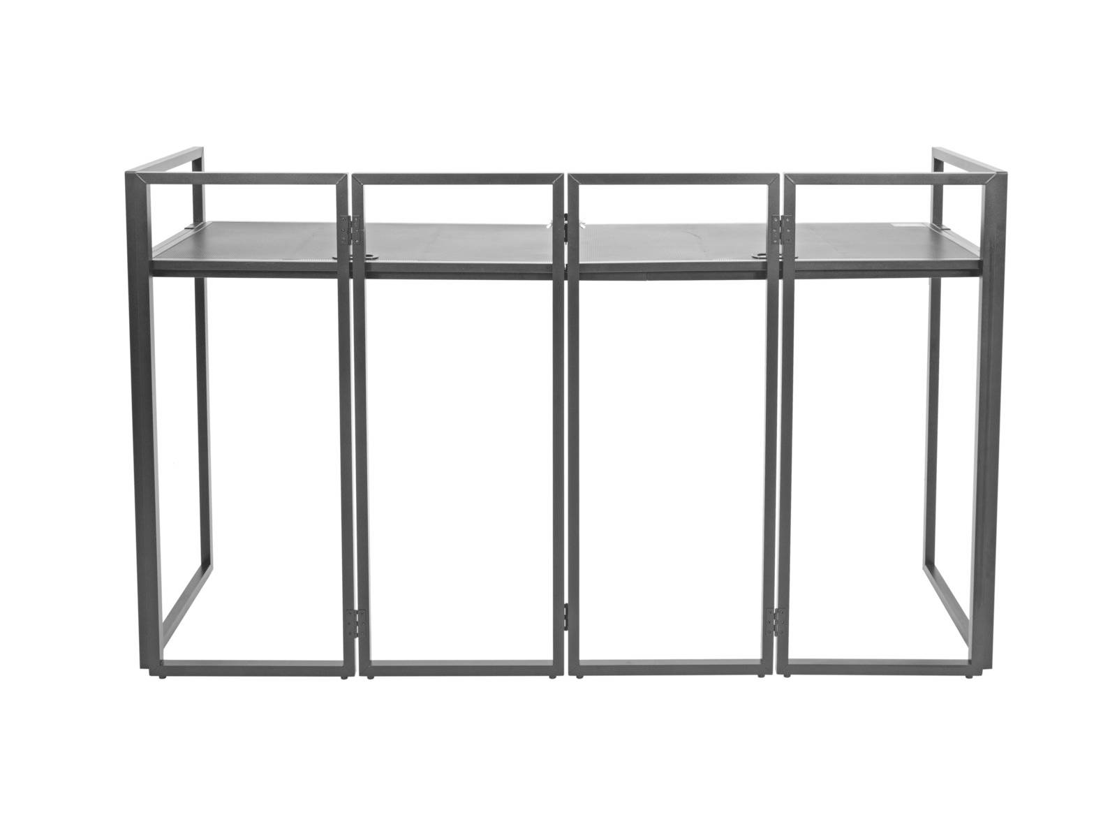 Omnitronic Large Mobile DJ Stand Mobiler DJ-Tisch Aluminium, Textil