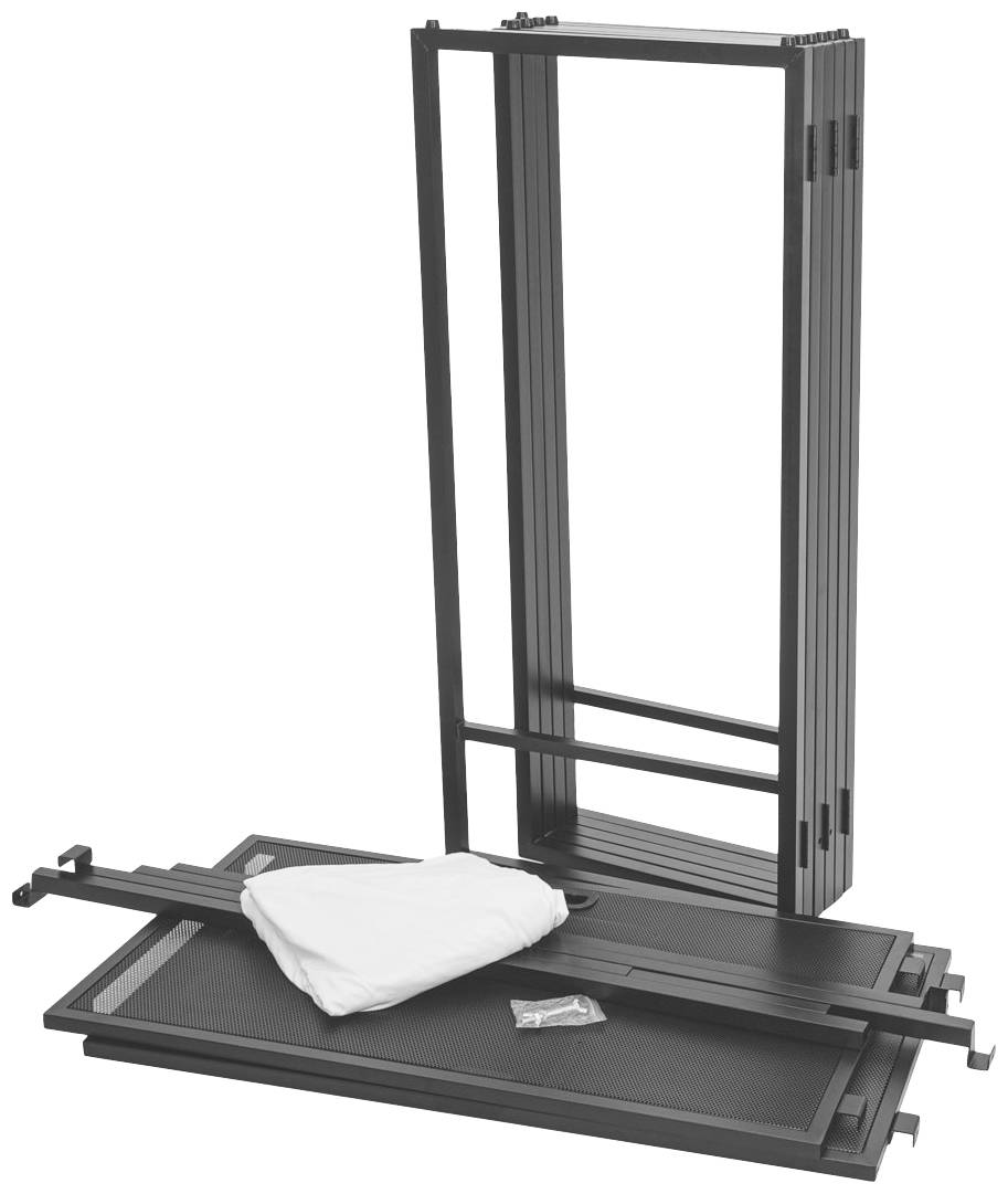 Omnitronic Large Mobile DJ Stand Mobiler DJ-Tisch Aluminium, Textil