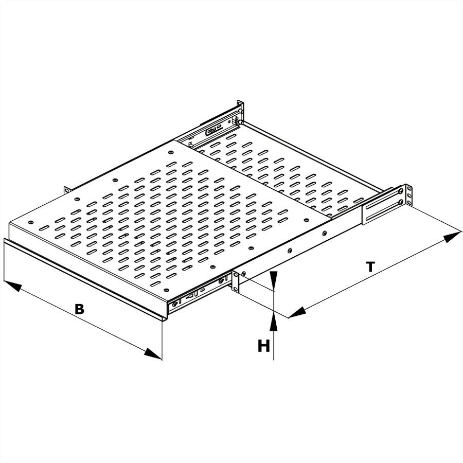 Conteg 26205061 19 Zoll Netzwerkschrank-Geräteboden Ausziehbar Schwarz