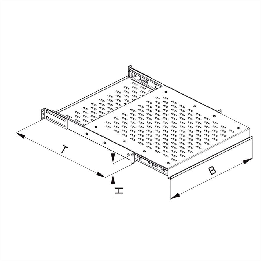 Conteg 26205061 19 Zoll Netzwerkschrank-Geräteboden Ausziehbar Schwarz