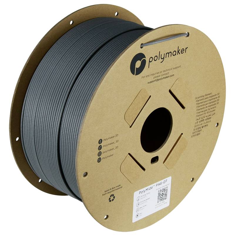 Polymaker PG02004 Filament PA6-GF chemisch beständig, Glasfaserverstärkt, hitzebeständig, hohe Steifigkeit 2.85mm 2000g Grau