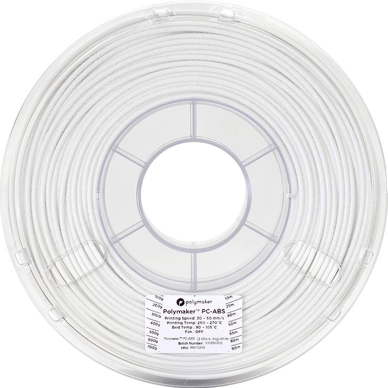 Polymaker 70255 Filament PC-ABS hitzebeständig, schlagfest 2.85mm 1000g Weiß 1St.