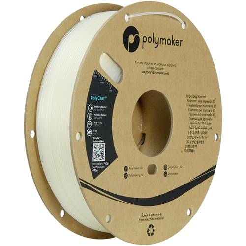 Polymaker PJ03001 Filament PolyCast Feinguss-/Wachsausschmelzverfahren 1.75 mm 750 g Natur PolyCast