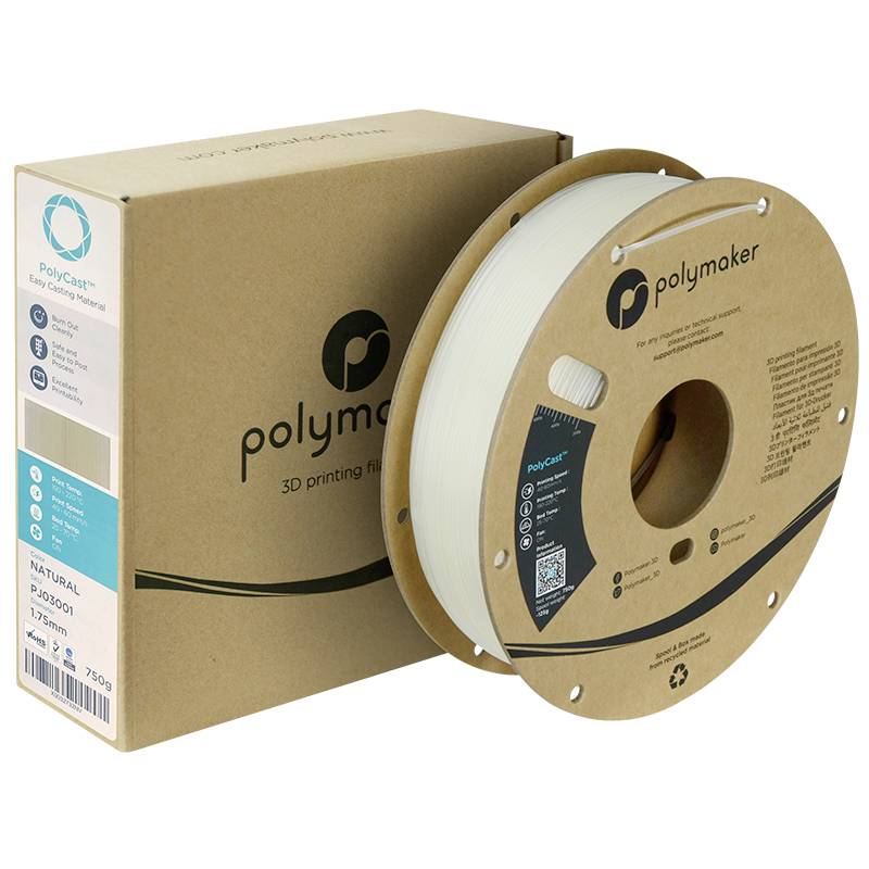 Polymaker PJ03001 Filament PolyCast Feinguss-/Wachsausschmelzverfahren 1.75mm 750g Natur PolyCast™ 1St.