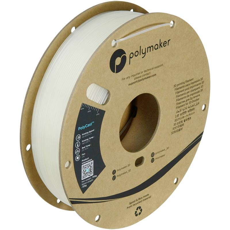 Polymaker PJ03001 Filament PolyCast Feinguss-/Wachsausschmelzverfahren 1.75mm 750g Natur PolyCast™ 1St.