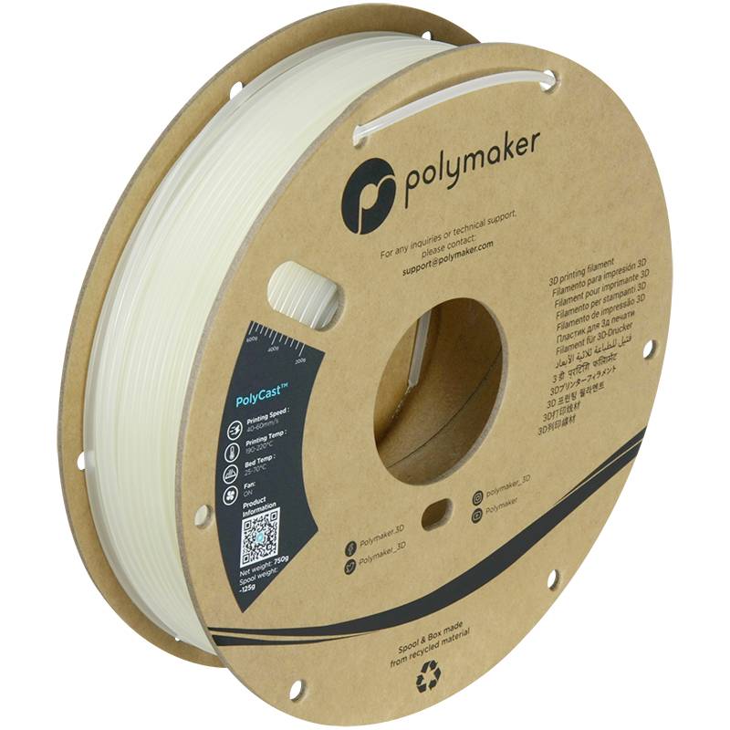 Polymaker PJ03002 Filament PolyCast Feinguss-/Wachsausschmelzverfahren 2.85mm 750g Natur PolyCast™ 1St.