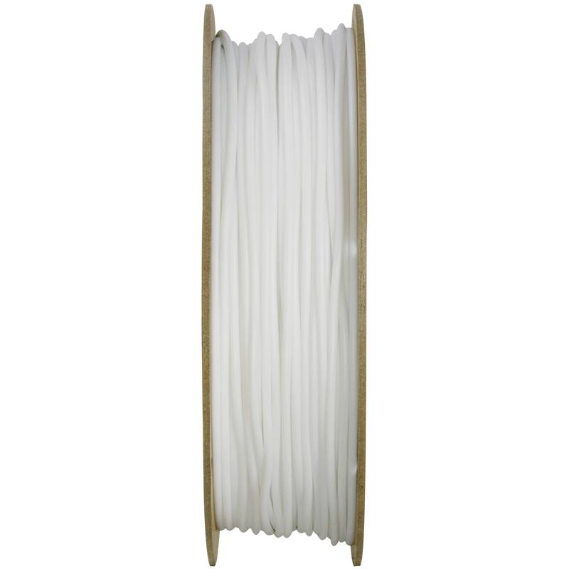 Eine Rolle mit weißem Faden oder Draht, auf Holzspulen aufgewickelt.