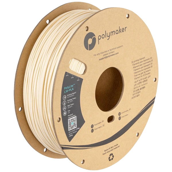 Polymaker PA08002 Filament LW-PLA Matt, Geringe Dichte 1.75 mm 800 g Weiß PolyLite™ 1 St. Polymaker PA08002 Filament LW-PLA Matt, Geringe Dichte 1.75 mm 800 g Weiß PolyLite™ 1 St.