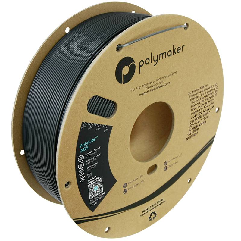 Polymaker PE01028 Filament ABS hitzebeständig, schlagfest, geruchsarm 1.75 mm 1000 g Dunkelgrau PolyLite 1 St.