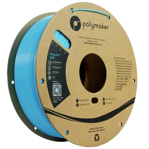 Polymaker PE01031 Filament ABS hitzebeständig schlagfest geruchsarm 1.75 mm 1000 g Hellblau (PE01031)