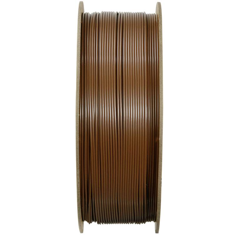 Spule mit braunem Kunststofffaden für 3D-Drucker.