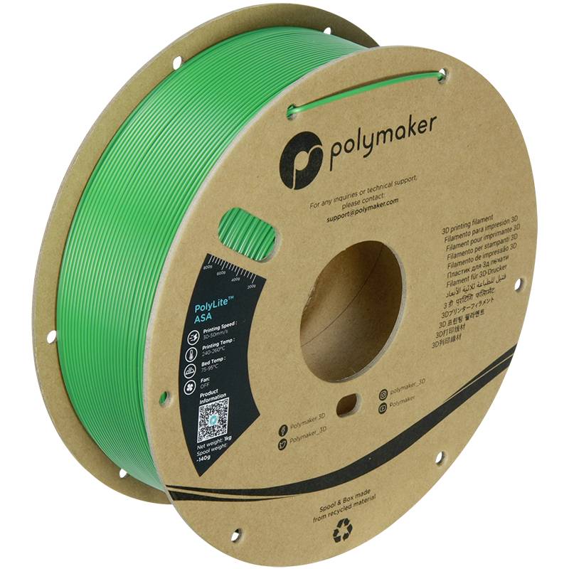 Polymaker PF01030 Green Filament ASA UV-beständig, witterungsbeständig, hitzebeständig, schlagfest 1.75mm 1000g Grün PolyLite™